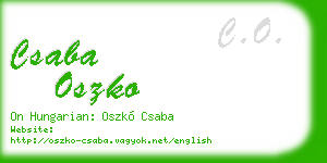 csaba oszko business card